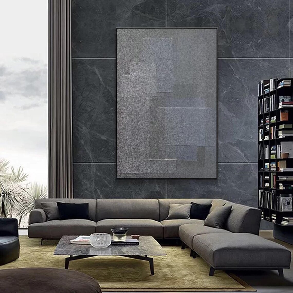 Minimalist Geometric Abstract Painting, Modern Decor - Image 3