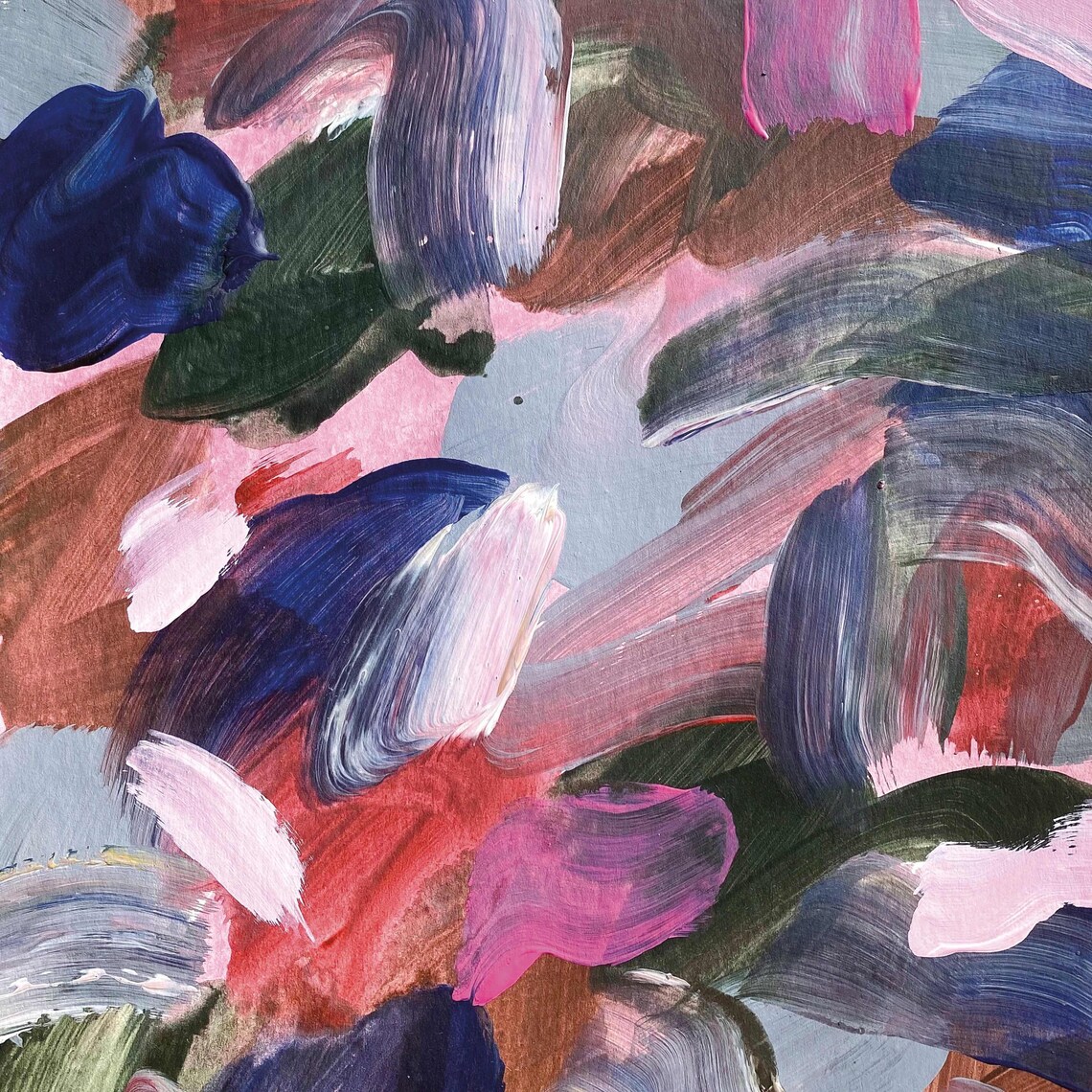 Sabrina Clausen Expressive Pink Red Blue Green Abstract Poster - Image 5