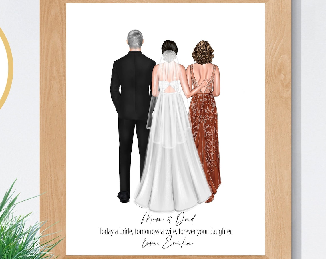 Custom Parents of the Bride Wedding Portrait Thank You Poster
