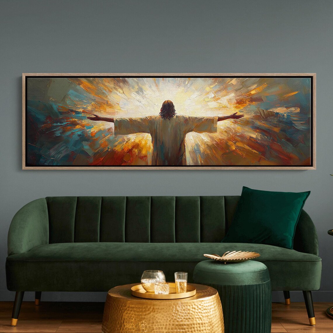 Jesus Welcoming All Christian Art Print, Panoramic