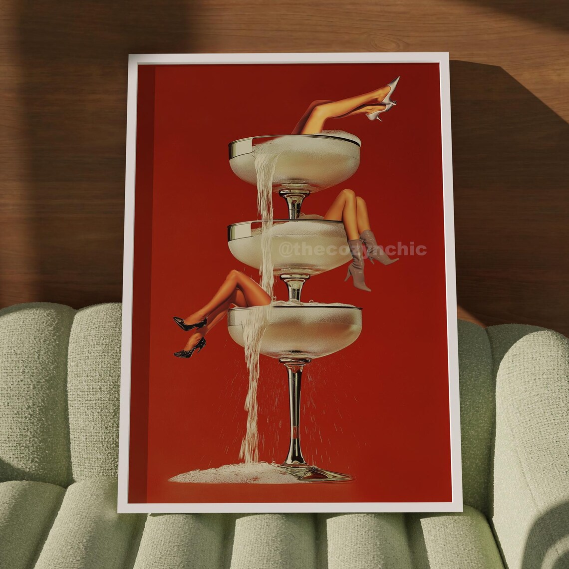 Cocktail Vintage Art Print, Retro Bar Cart Decor