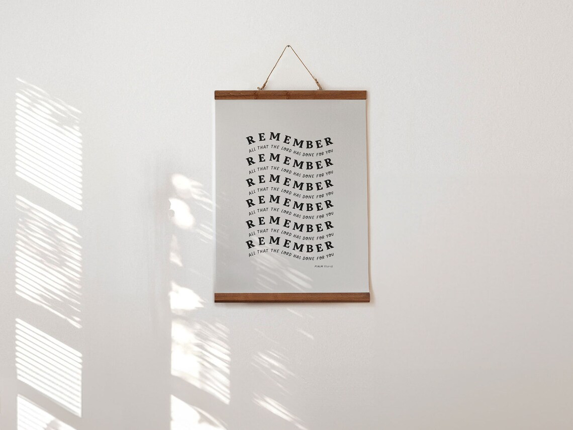 Psalm 77 Retro Christian Scripture Wall Art Print - Image 5