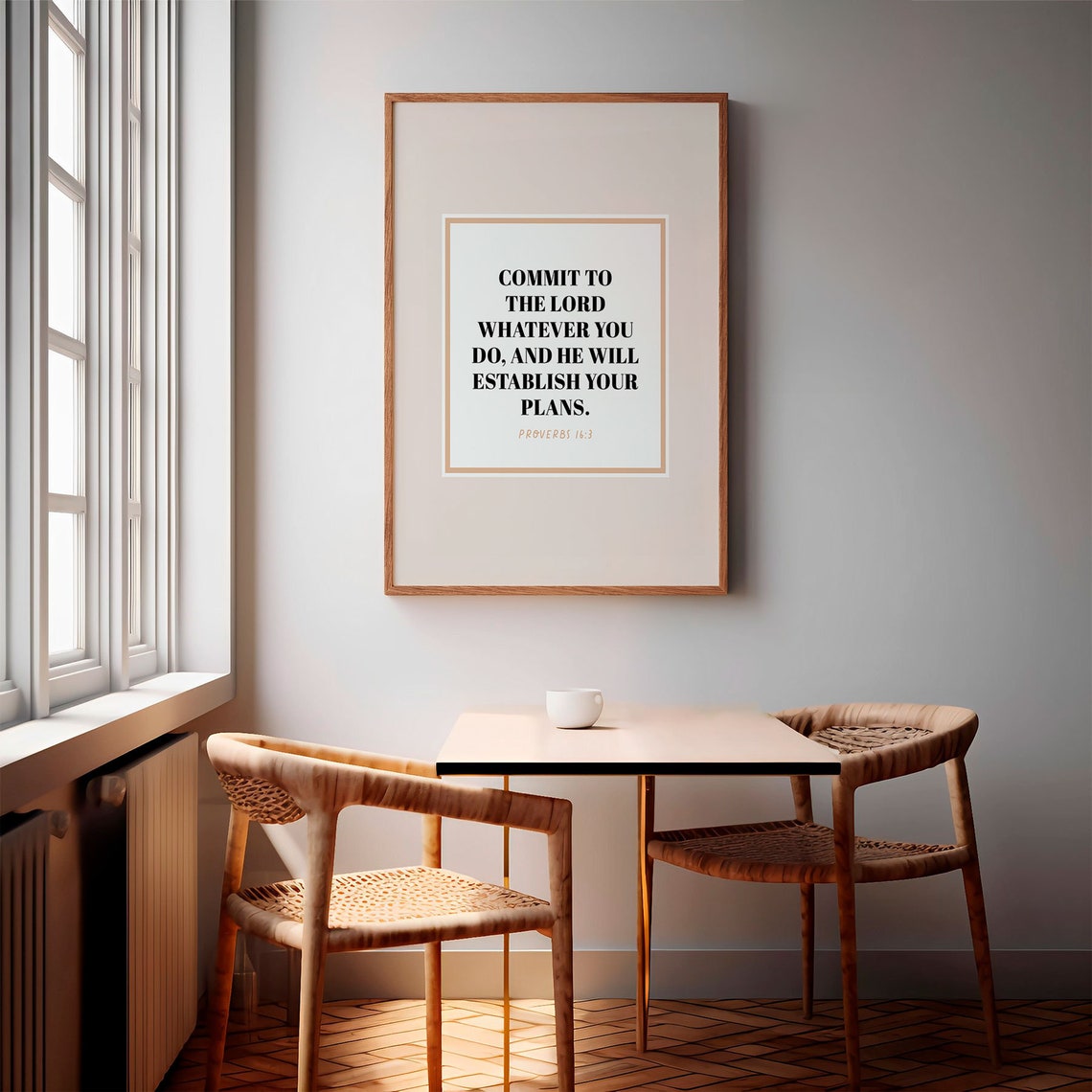 Proverbs 163 Bible Verse Wall Art Commit Your Plans To The Lord Christian Art Modern Minimalist Design Faith Poster - Image 6