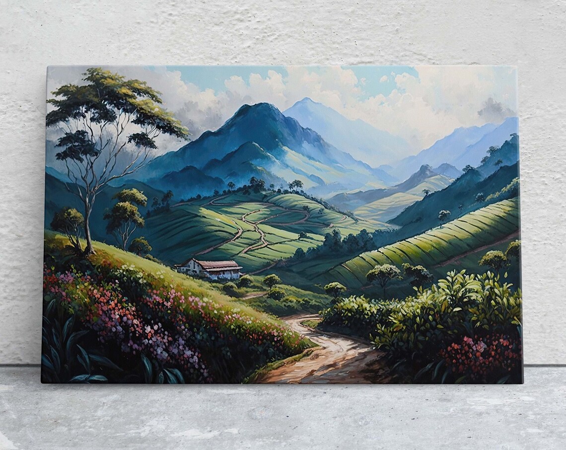 Cameron Highlands Malaysia Tea Plantation Misty Mountain Hills Poster