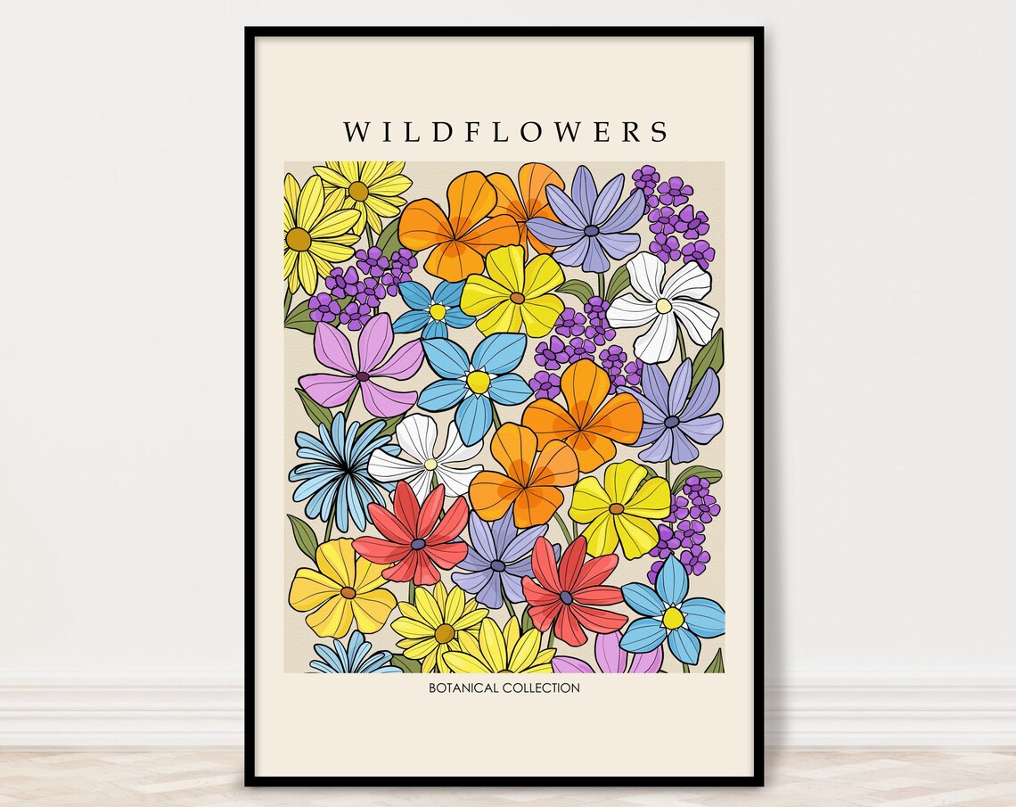 Wildflowers Boho Botanical Floral Art Print