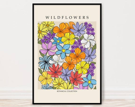 Wildflowers Boho Botanical Floral Art Print