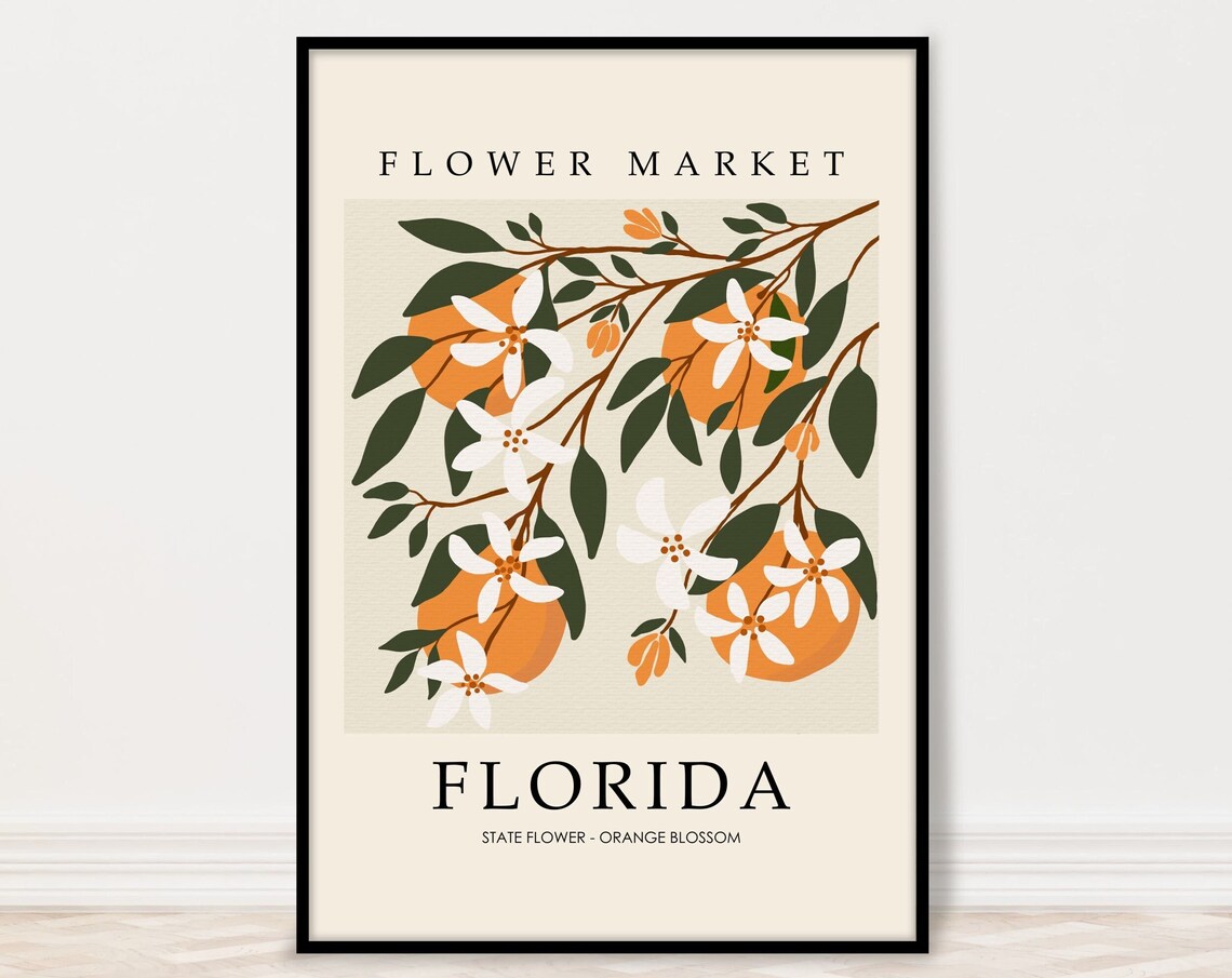 Florida Orange Blossom Flower Market Art Print