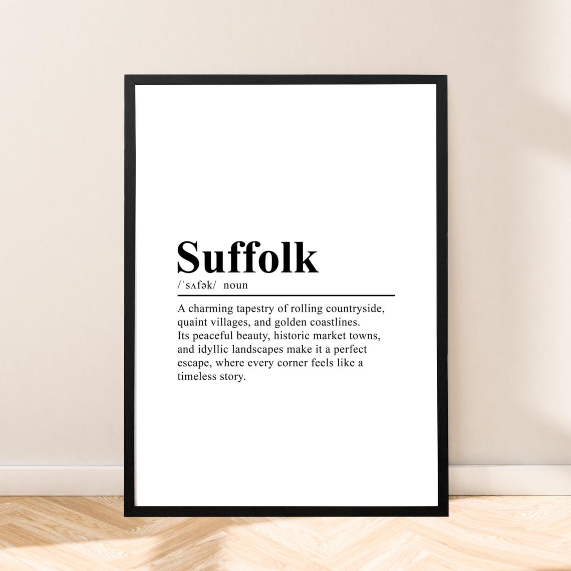 Suffolk England Minimalist Travel Wall Poster