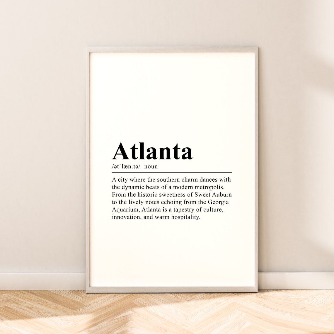 Atlanta Travel Print Atlanta Definition Poster Atlanta Wall Art Atlanta Wall Print Minimalist Atlanta Poster Atlanta Home Dcor Atlanta Art