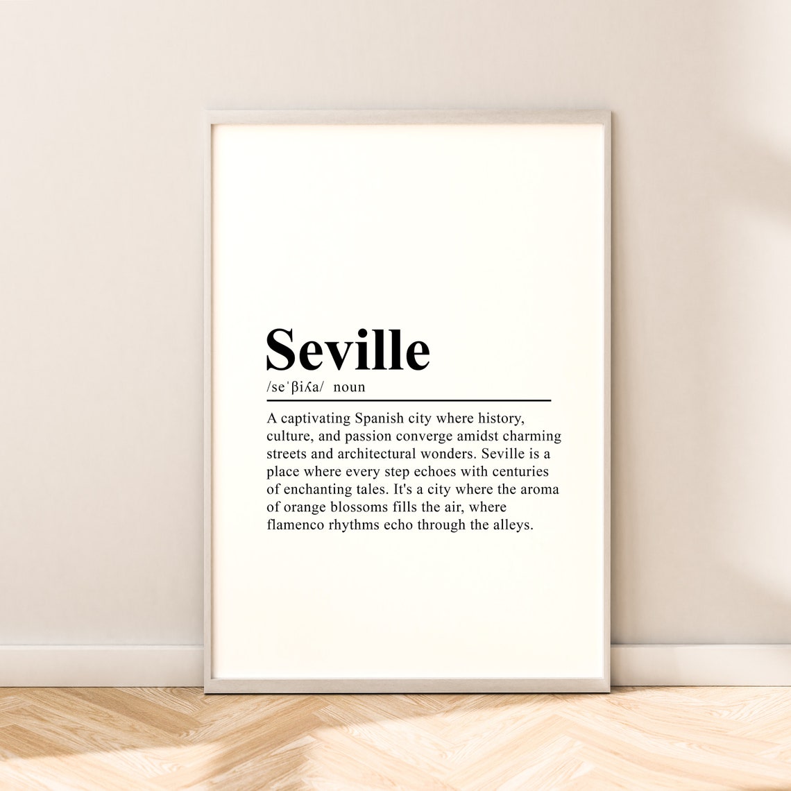 Seville Travel Print Seville Definition Poster Seville Wall Art Seville Wall Print Minimalist Seville Spain Poster Home Dcor Gift Poster