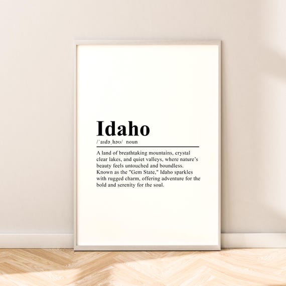 Idaho Minimalist Travel Poster, State Wall Art