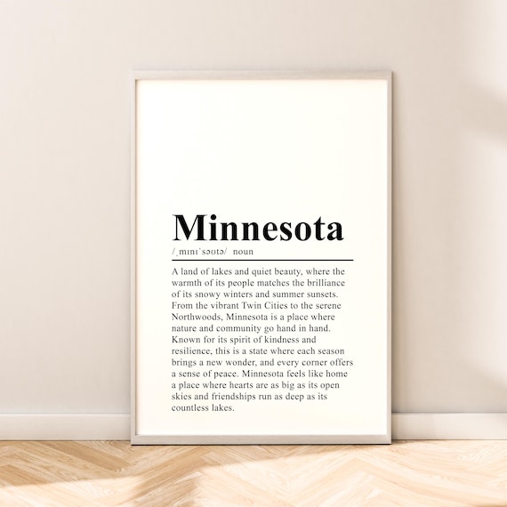 Minnesota Minimalist Travel Definition Art Print