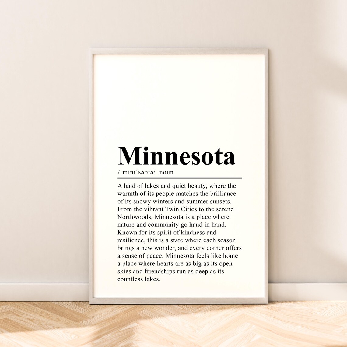 Minnesota Minimalist Travel Definition Art Print