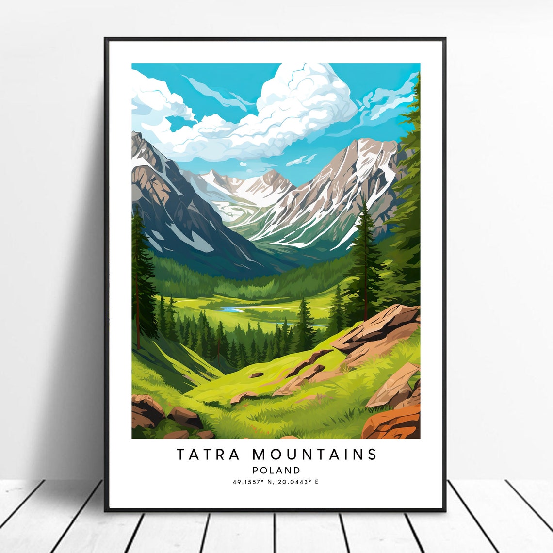 Tatra Mountains Print Tatry Wall Art Minimalist Poland Poster Gift