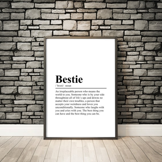 Bestie Definition Print Bestie Definition Poster Bestie Wall Print Bestie Poster Bestie Quote Print Bestie Typography Bestie Gift Print