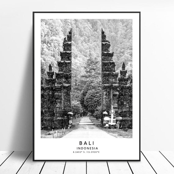 Bali Indonesia Minimalist Coordinates Travel Poster