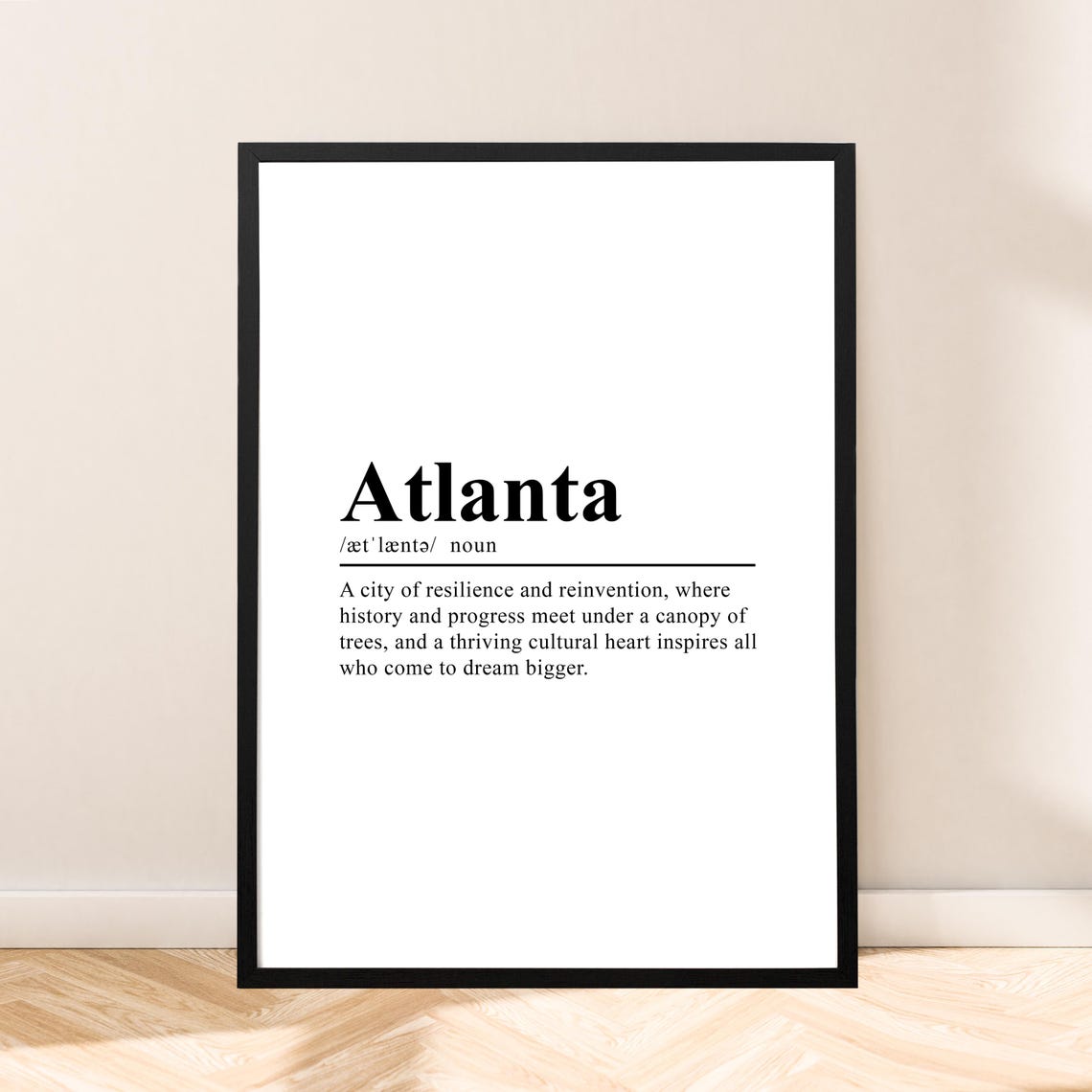 Atlanta Georgia Print Atlanta Wall Art Atlanta Poster Wall Hanging Atlanta Travel Print Minimalist Atlanta Art Decor Gift Dictionary Poster
