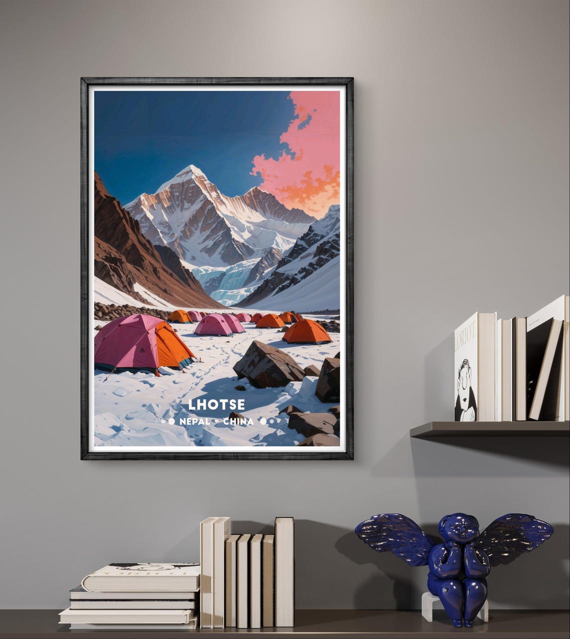 Lhotse Himalaya Mountain Base Camp Colorful Expedition Tents Poster - Image 3