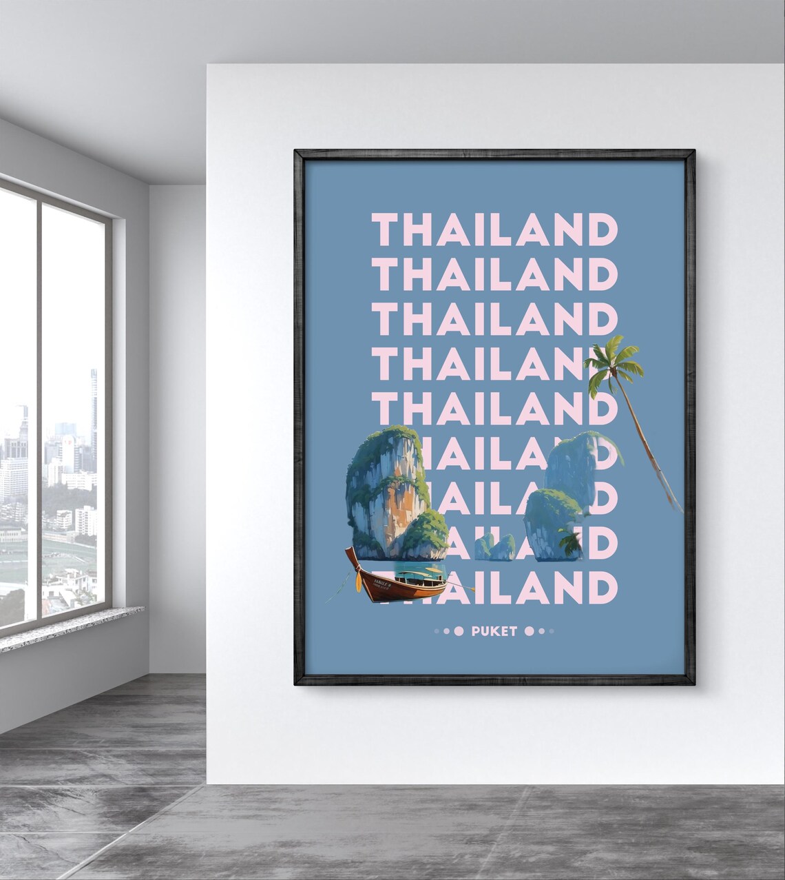 Thailand Poster, Phuket Tropical Beach Travel Poster