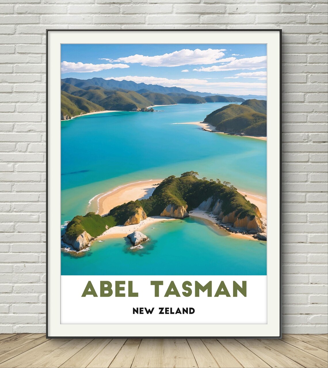 Abel Tasman New Zealand Turquoise Bays Aerial Coastal Poster