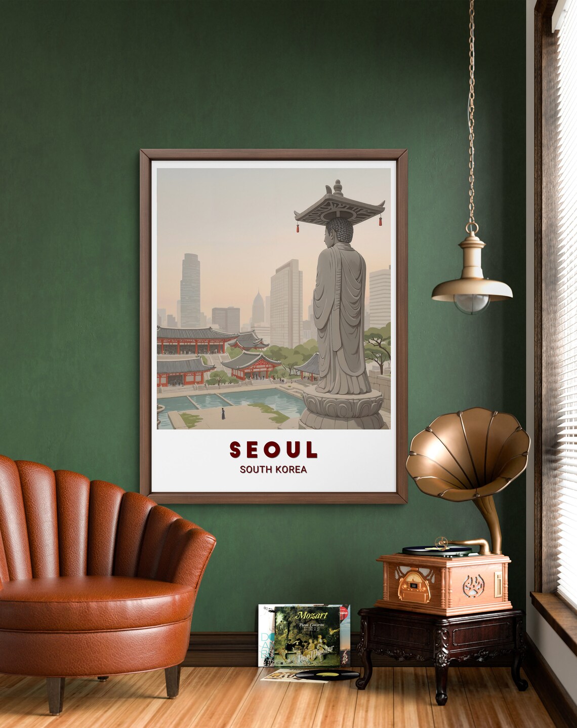 Seoul South Korea Buddha Temple Traditional Modern Skyline Poster - Image 2