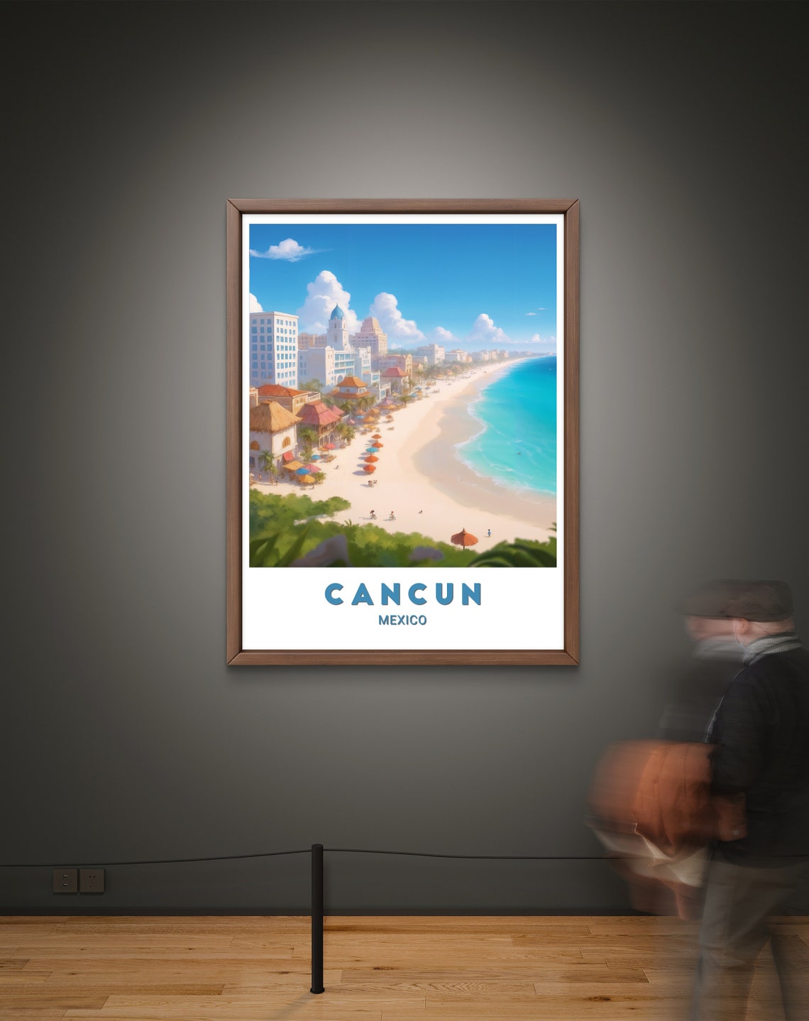 Cancun Mexico Beachfront Paradise Turquoise Sea Resort Poster - Image 3