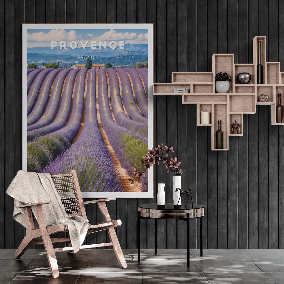 Provence Lavender Field Rows Summer Farm France Travel Poster - Image 3