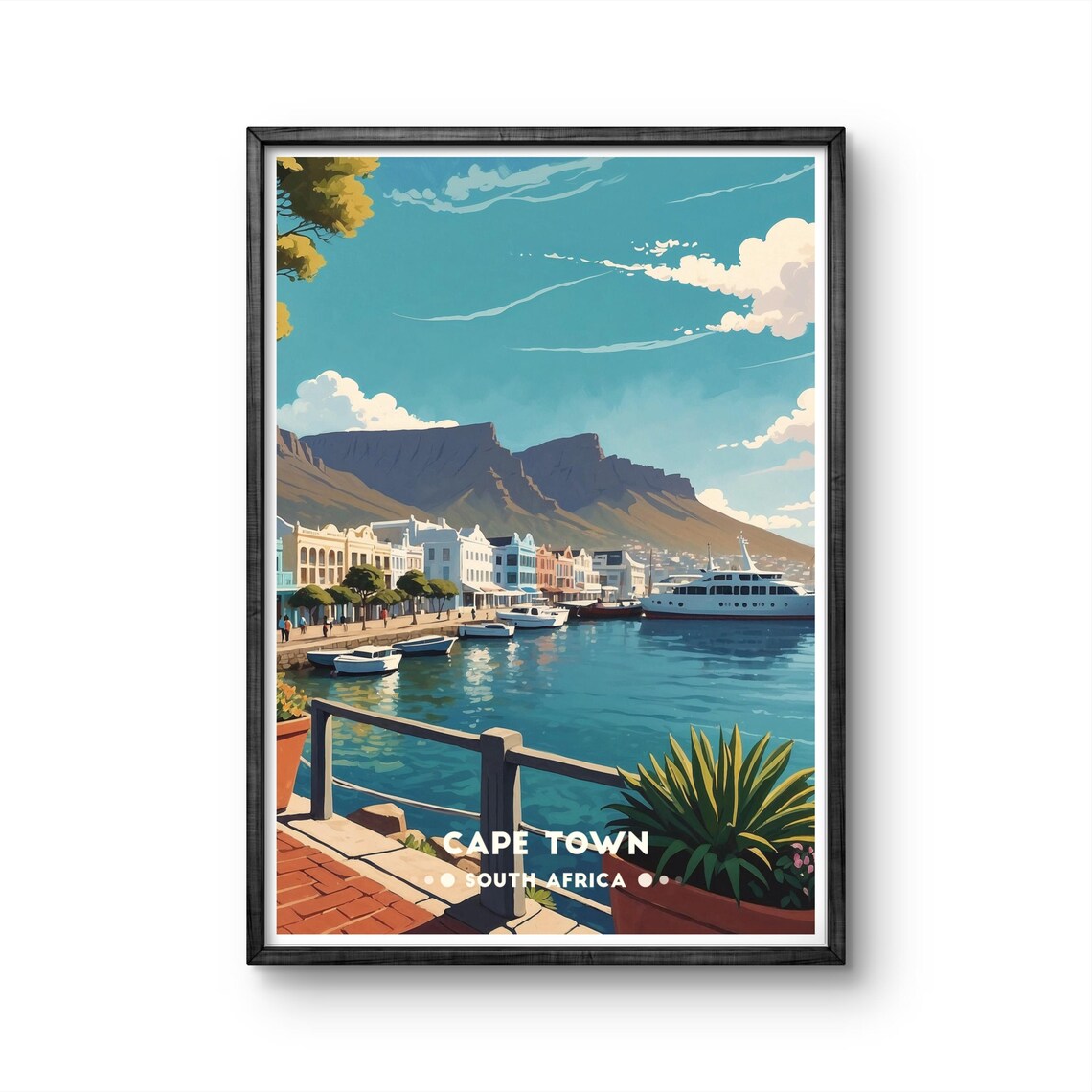 Cape Town South Africa Waterfront Harbor Scenic Travel Wall Poster