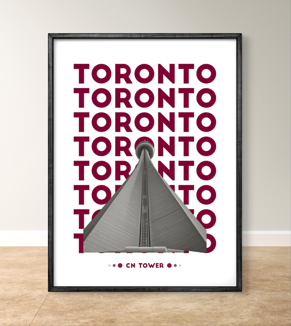 Toronto CN Tower Modern Skyline Travel Poster