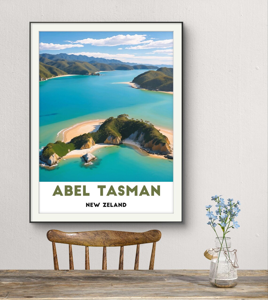 Abel Tasman New Zealand Turquoise Bays Aerial Coastal Poster - Image 2