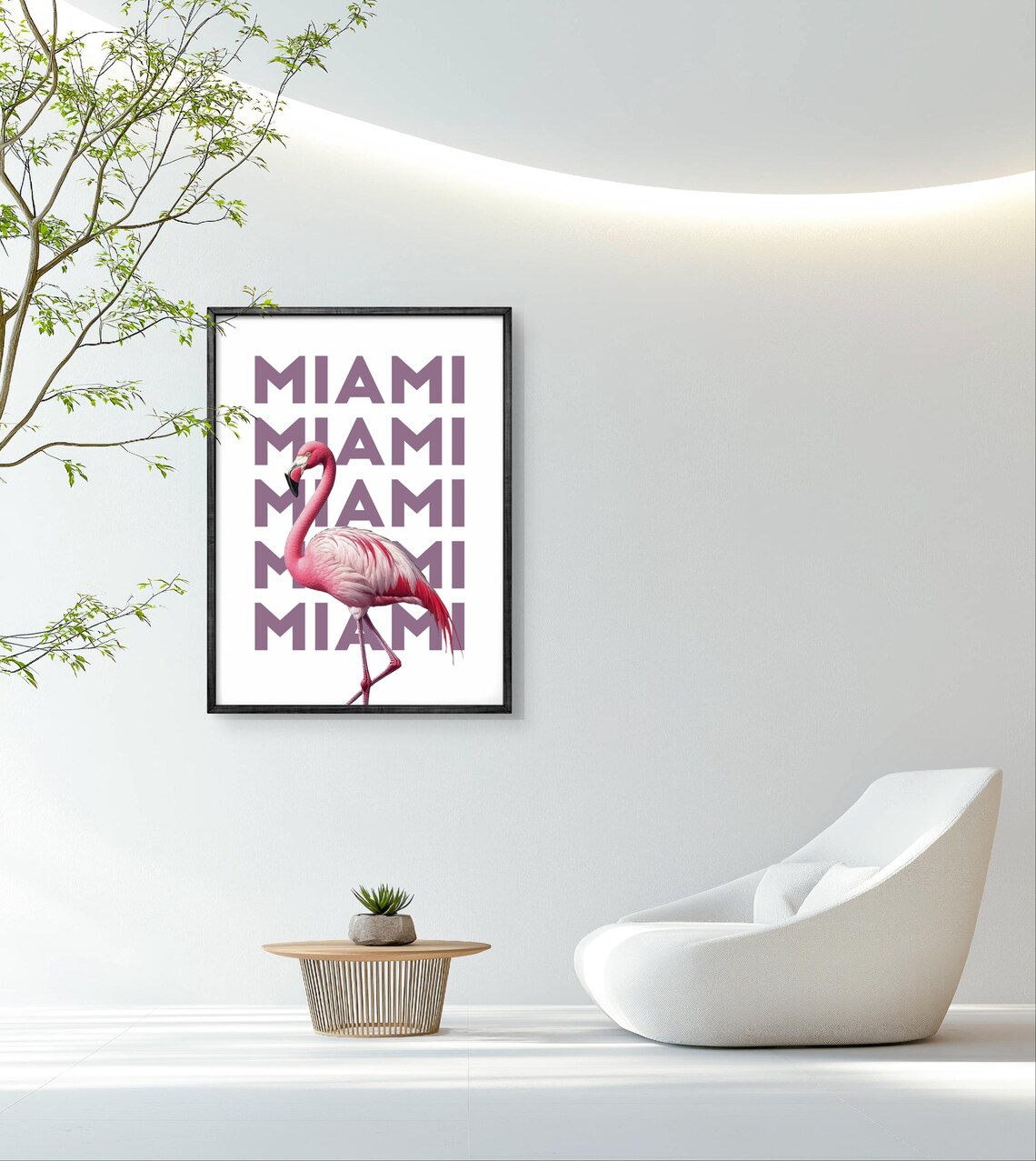 Miami Flamingo Poster, Tropical Retro Decor - Image 2