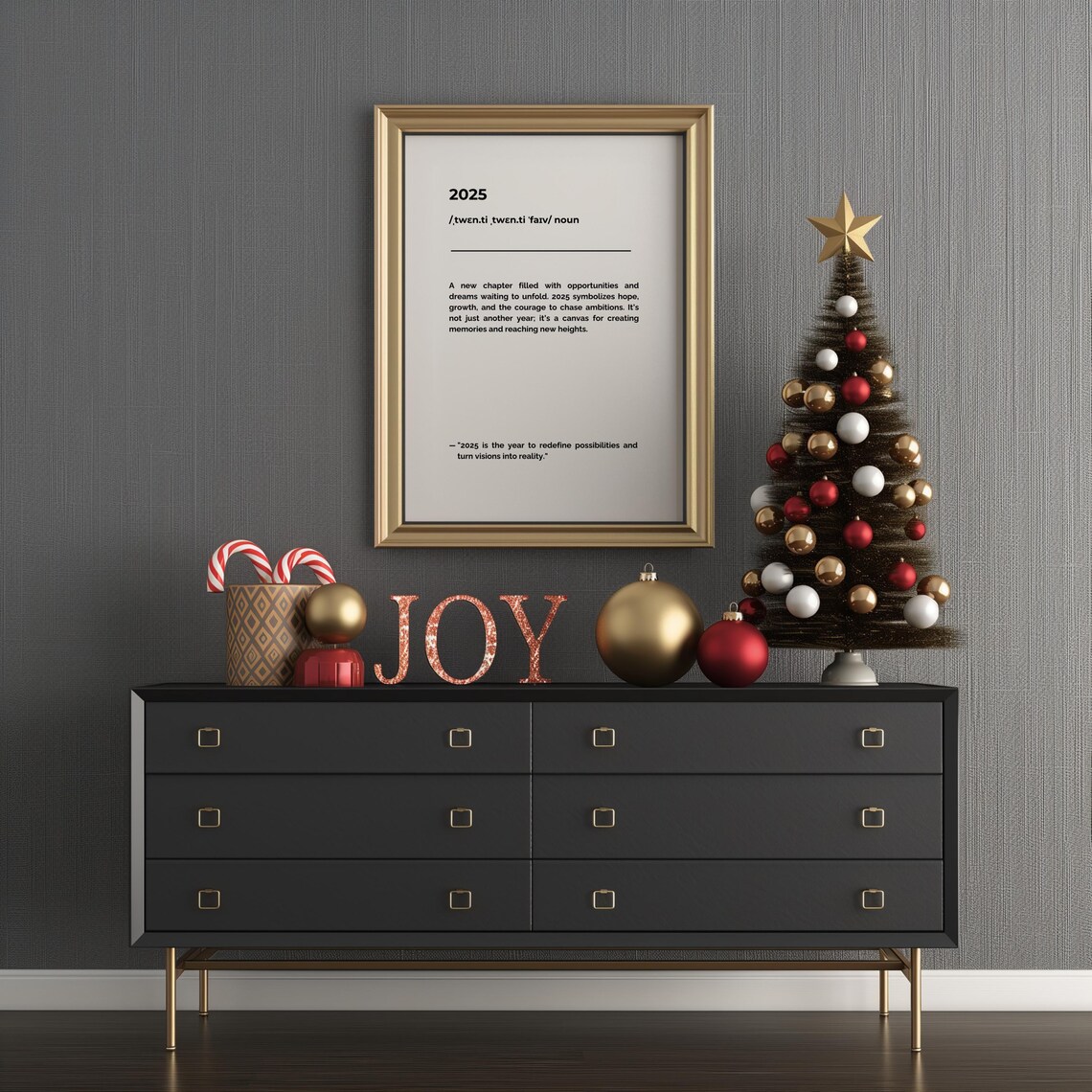 2025 Definition New Year Hope Fresh Start Minimalist Typography Poster - Image 2