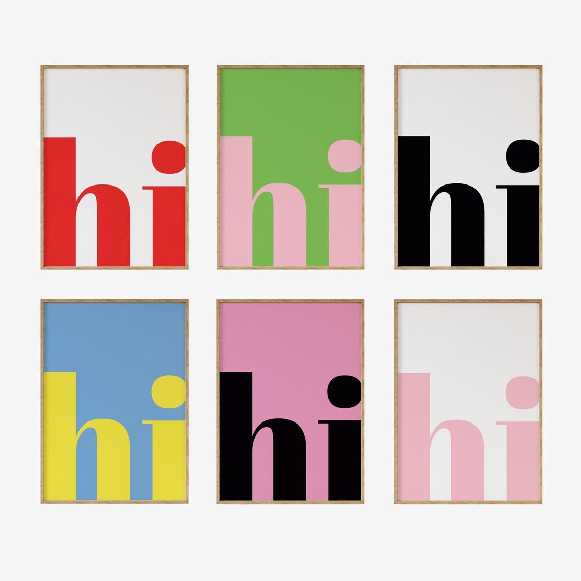Hi Bold Red Typography Minimalist Modern Print Gift Entryway - Image 3