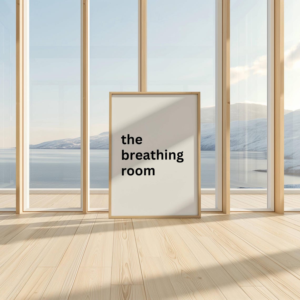 The Breathing Room Minimalist Zen Calm Typography White Poster - Image 3