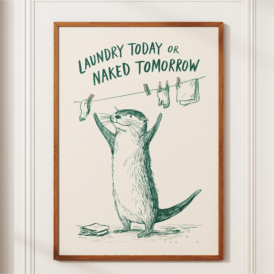 Funny Otter Laundry Room Humorous Wall Art Print