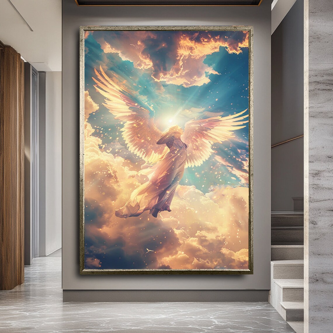 Flying Angel, Ethereal Heavenly Wall Decor - Image 3