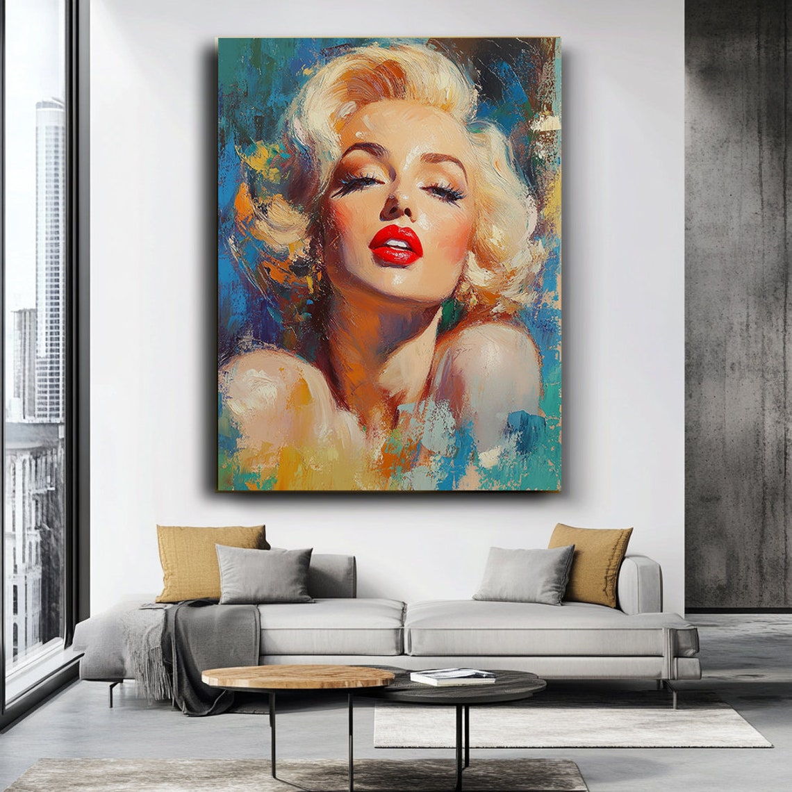 Blonde Beauty Portrait Abstract Woman Art Modern Feminine Portrait Colorful Wall Decor Beautiful Woman Woman Print Wall Art - Image 3