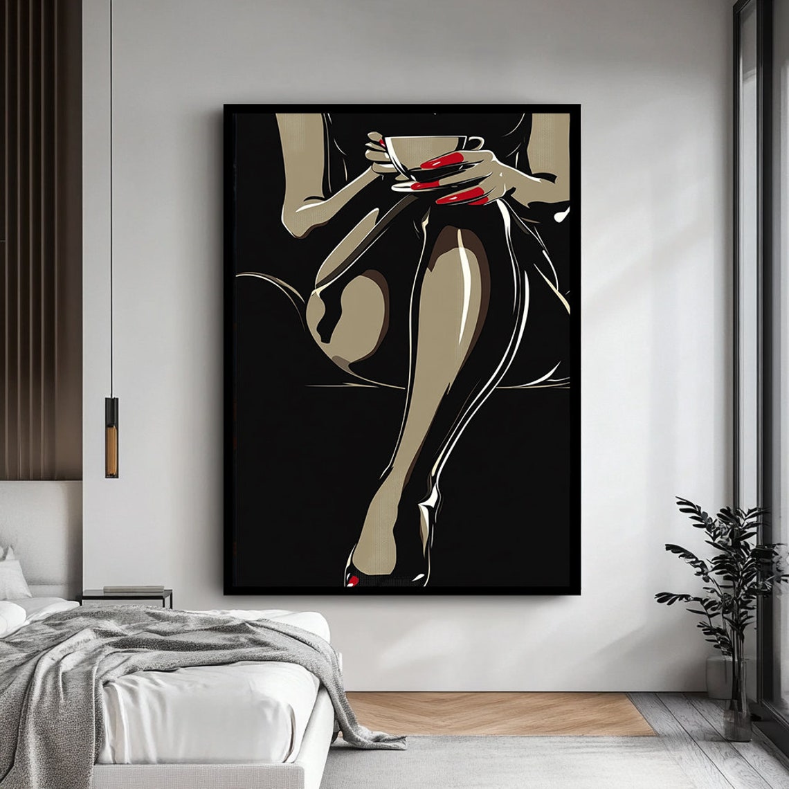 Fashionable Wall Art Sexy Woman Art Feminine Figure Decor Sensual Woman Figure Art Elegant Wall Decor Feminine Silhouette Print Wall Art - Image 4