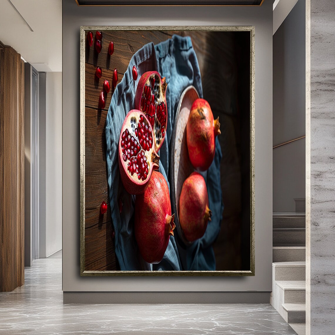 Pomegranate Still Life, Modern Kitchen Decor - Image 2