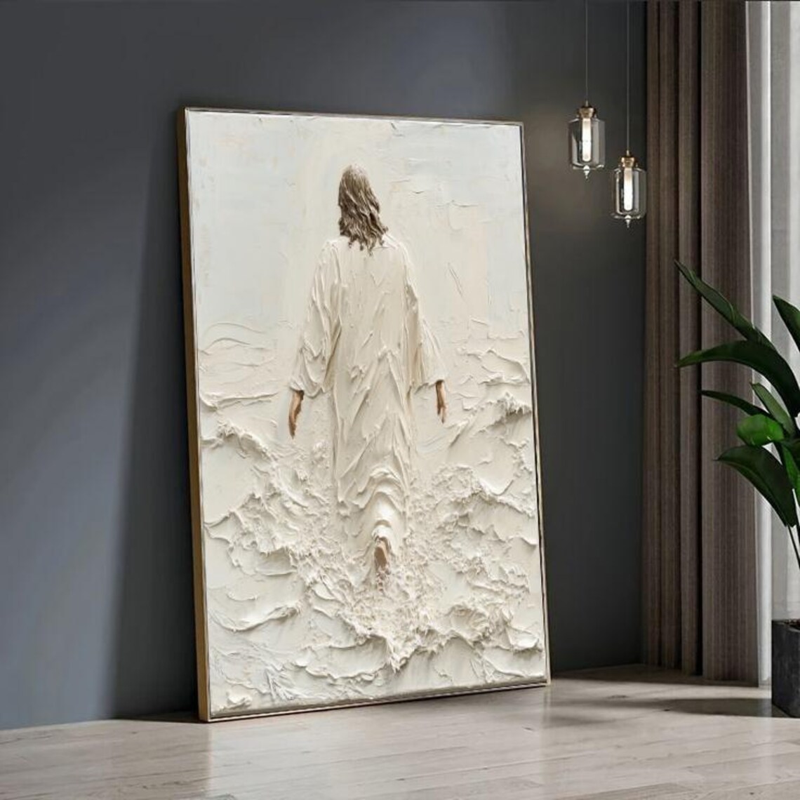 Jesus Walking On Water Religious Wall Art Print - Image 4