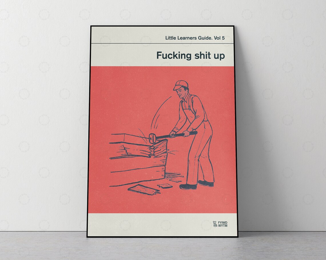 Vol 5 Fucking Shit Up Retro Book Cover Print