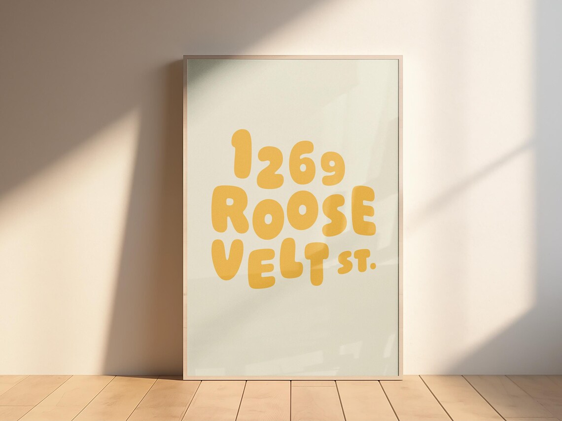 Custom Address Personalized Typography Art Print