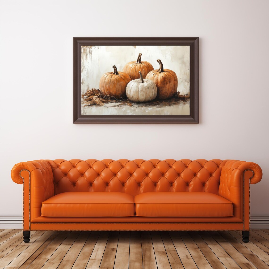 Vintage Pumpkin Still Life, Rustic Fall Art Print - Image 2