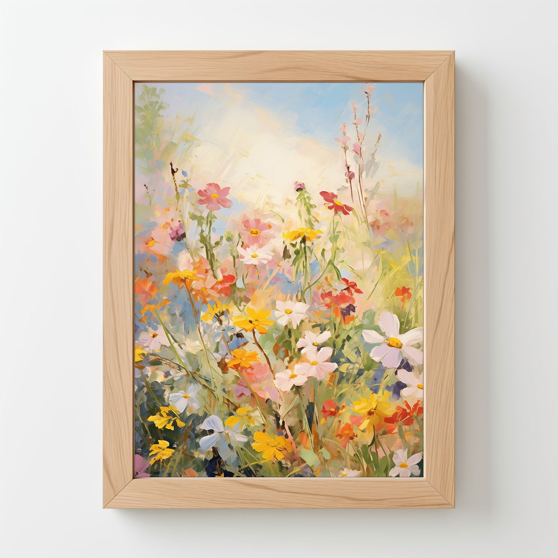 Dreamy Wildflower Bouquet Impressionist Pastel Floral Art Print - Image 5