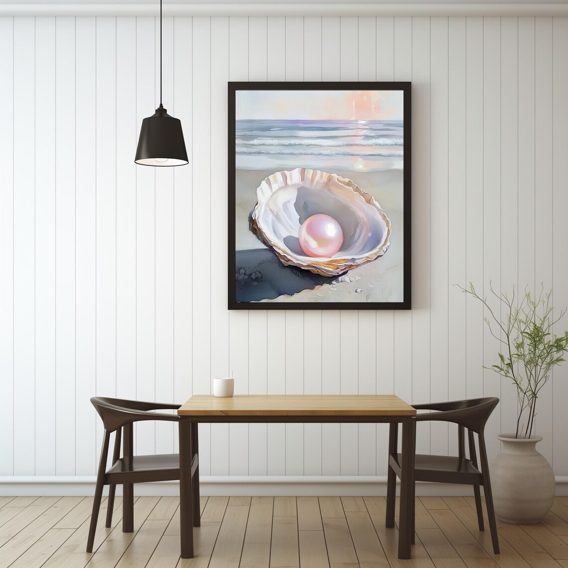Pink Pearl Seashell Art Print, Coastal Decor - Image 3