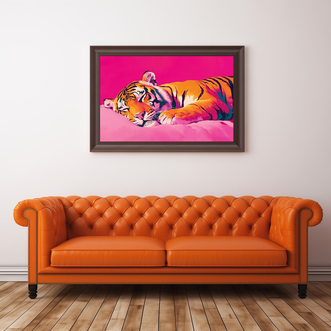 Cute Tiger, Maximalist Oil Painting Poster Print - Image 3
