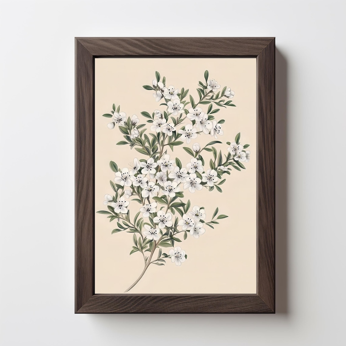Vintage White Wildflower Botanical Print Neutral Floral Wall Poster - Image 5