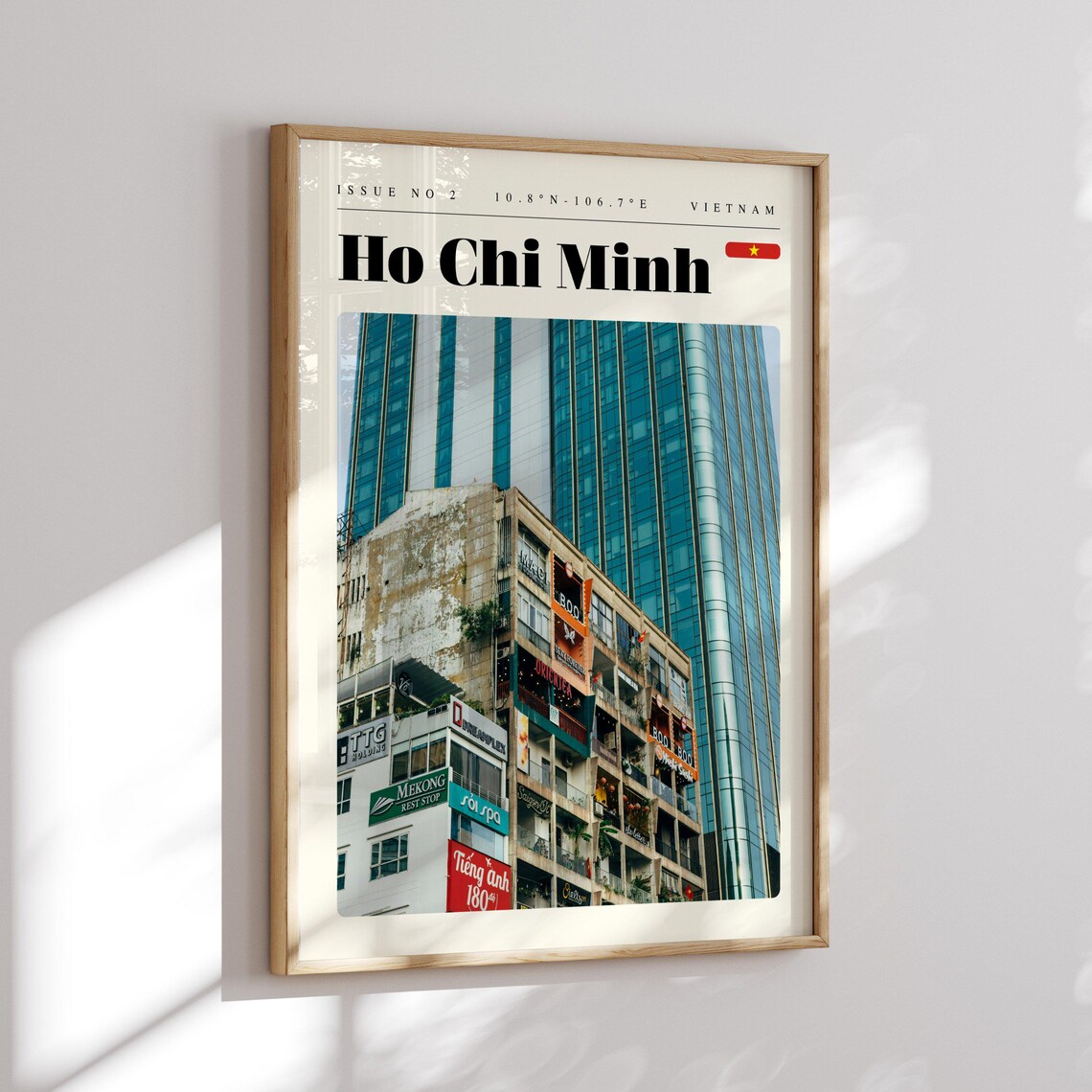 Ho Chi Minh City Vietnam Vintage Apartments Street Travel Poster - Image 2