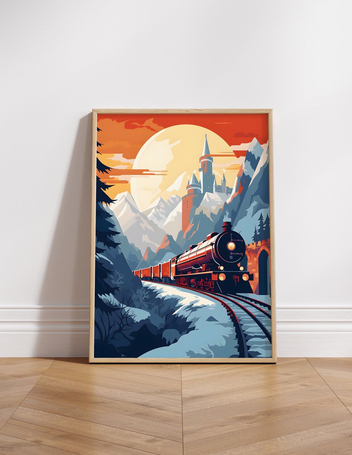 Magic School Express Snow Wizard Poster Gallery Wall Print Art Potter Art Magical School