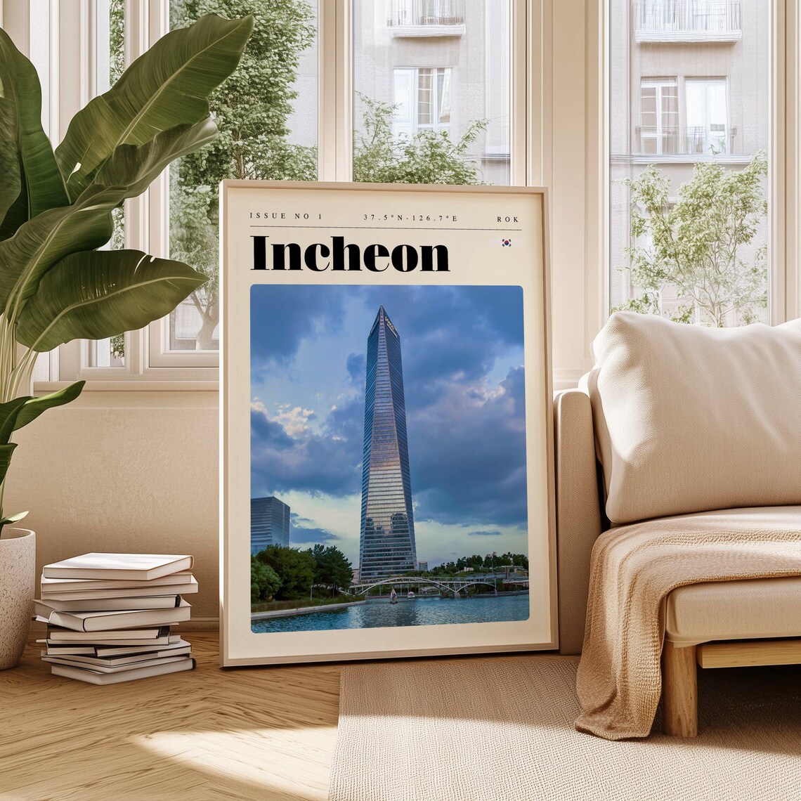 Incheon South Korea Waterfront Skyscraper Modern City Poster
